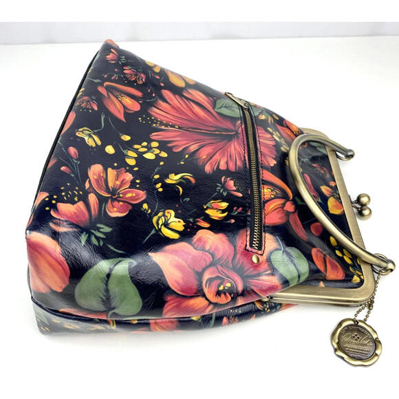 Patricia Nash Leather Tropical Escape Novella Purse Frame Handle NO CHAIN STRAP - Picture 3 of 15